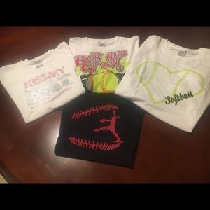 Lot of NEW girls softball tees (4 shirts)